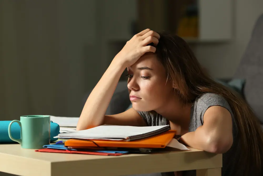 Disorganization and stress caused by untreated ADHD affecting a teen's school work and daily life