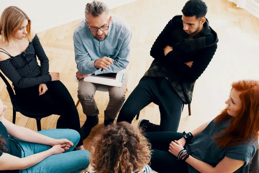 Ongoing support group helping prevent relapse after addiction treatment